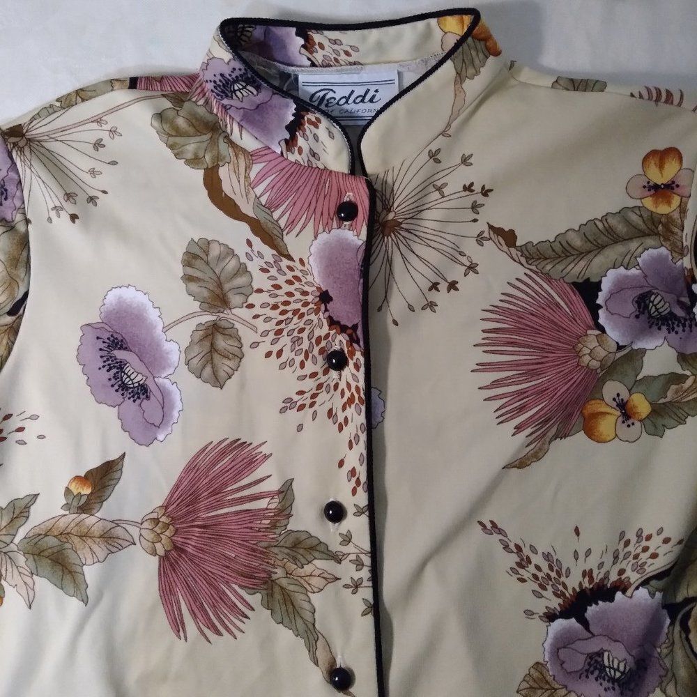 Vintage Teddi Mimosa Floral Button Down Shirt